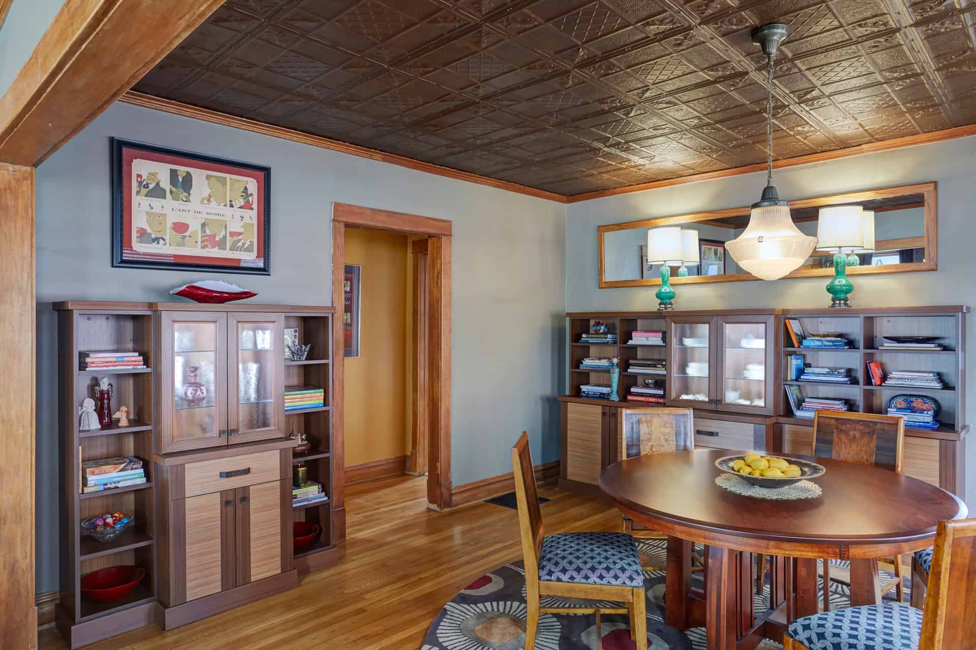 Wooden theme dining room with storage