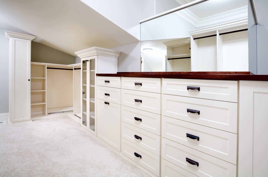 Organized closet space