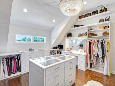 White Walk-In Closet with Angles