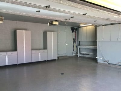 big garage with storage