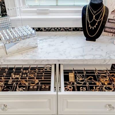 Custom cabinet with jewelry