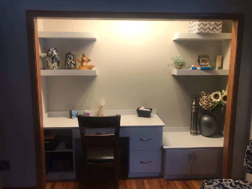 Table desk and shelves