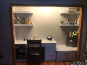 Table desk and shelves