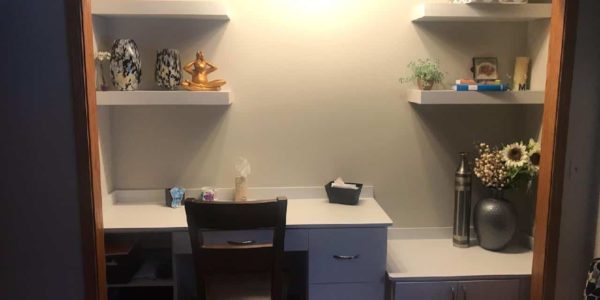 Table desk and shelves